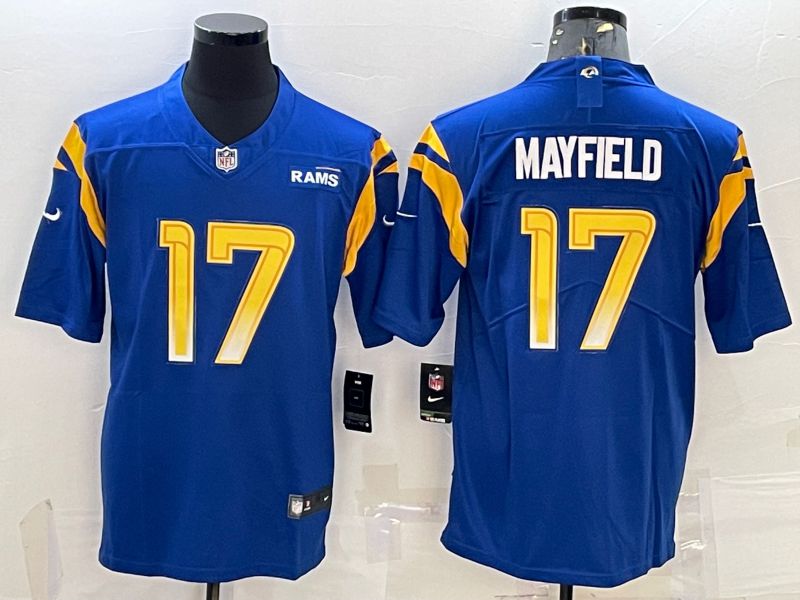 Men Los Angeles Rams #17 Mayfield Blue 2022 Nike Limited Vapor Untouchable NFL Jersey->women nfl jersey->Women Jersey